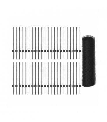 vidaXL Fence with Post Grey