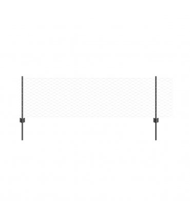 vidaXL Fence with Post Grey