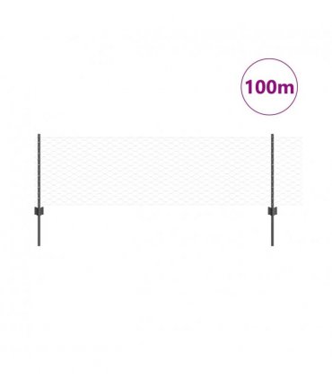 vidaXL Fence with Post Grey