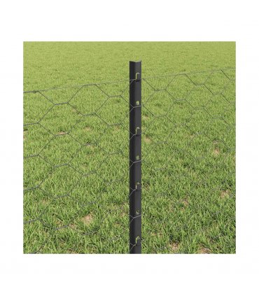 vidaXL Fence with Post Grey