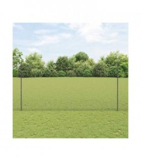 vidaXL Fence with Post Grey