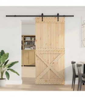 vidaXL Sliding Door NARVIK Natural and Black