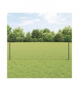 vidaXL Fence with Post Grey