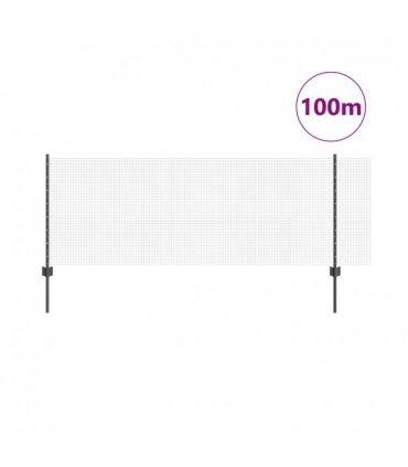 vidaXL Fence with Post Grey