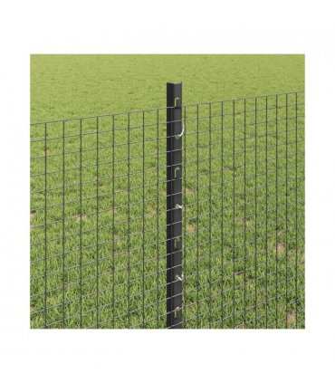vidaXL Fence with Post Grey