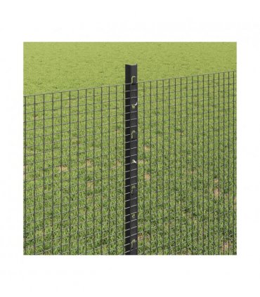vidaXL Fence with Post Grey