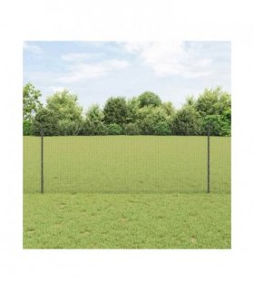 vidaXL Fence with Post Grey