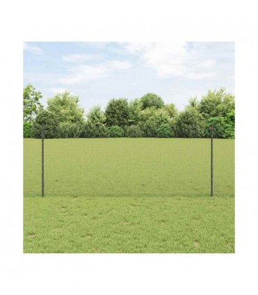 vidaXL Fence with Post Grey