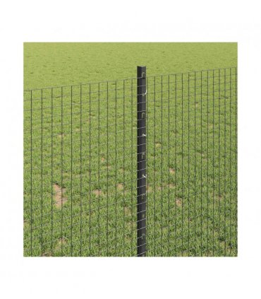 vidaXL Fence with Post Grey