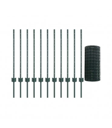 vidaXL Fence with Post Green