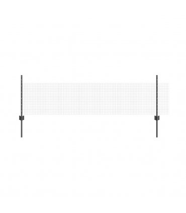 vidaXL Fence with Post Grey