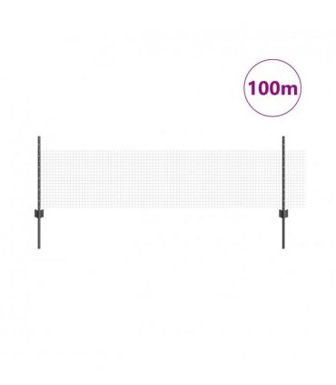 vidaXL Fence with Post Grey