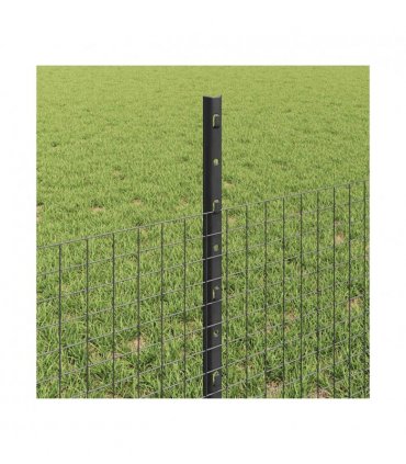 vidaXL Fence with Post Grey