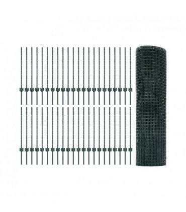 vidaXL Fence with Post Green
