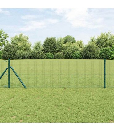vidaXL Outdoor Welded Wire Fence Ground Fix 25 x 0.5 m Green Mesh