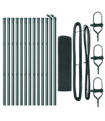 vidaXL Outdoor Welded Wire Fence Ground Fix 25 x 0.5 m Green Mesh