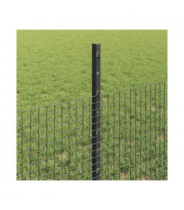 vidaXL Fence with Post Grey