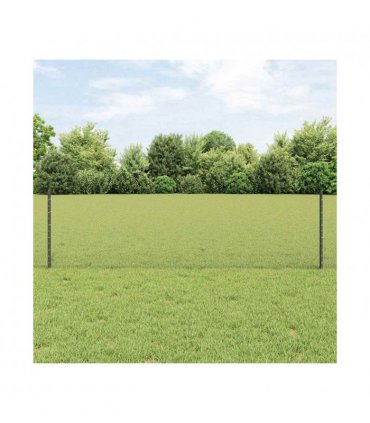 vidaXL Fence with Post Grey