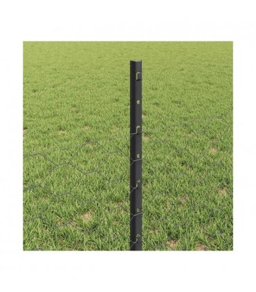 vidaXL Fence with Post Grey