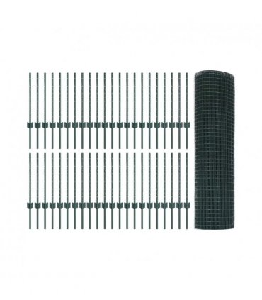 vidaXL Fence with Post Green
