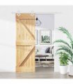 vidaXL Sliding Door Natural and White 70 x 210 cm Solid Pine Wood