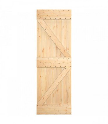 vidaXL Sliding Door Natural and White 70 x 210 cm Solid Pine Wood