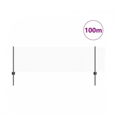 vidaXL Fence with Post Grey