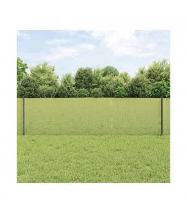 vidaXL Fence with Post Grey