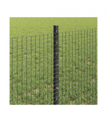 vidaXL Fence with Post Grey
