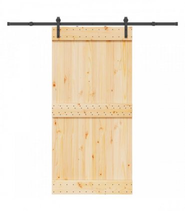 vidaXL Sliding Door NARVIK Natural and Black