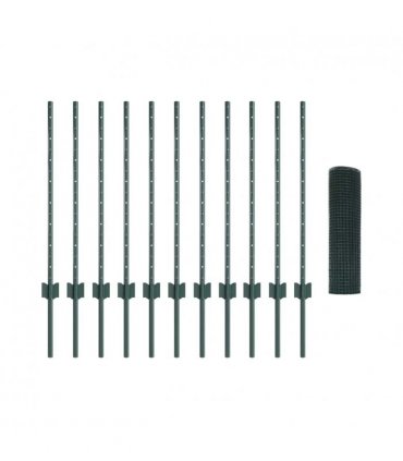 vidaXL Fence with Post Green