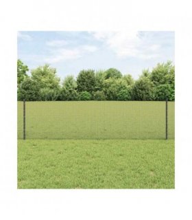vidaXL Fence with Post Grey