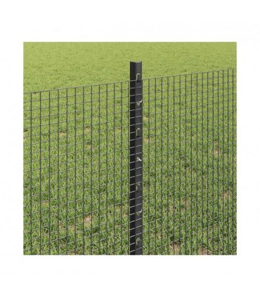 vidaXL Fence with Post Grey