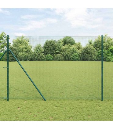 vidaXL Outdoor Welded Wire Fence Ground Fix 10 x 1.5 m Green Mesh