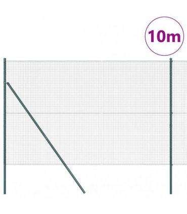 vidaXL Outdoor Welded Wire Fence Ground Fix 10 x 1.5 m Green Mesh