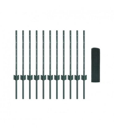 vidaXL Fence with Post Green