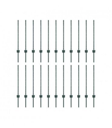 vidaXL Fence Post 22 pcs Green 120 cm Steel