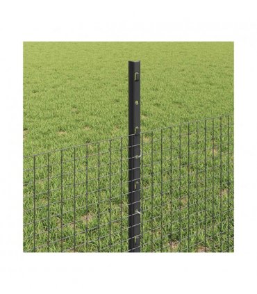 vidaXL Fence with Post Grey