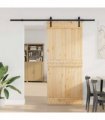 vidaXL Sliding Door NARVIK Natural and Black