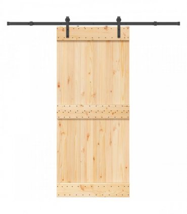 vidaXL Sliding Door NARVIK Natural and Black