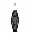 vidaXL Hanging Candle Lantern Holder Bamboo Black 95 cm