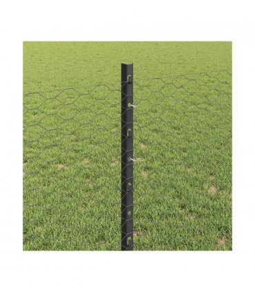 vidaXL Fence with Post Grey