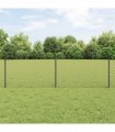 vidaXL Fence with Post Grey