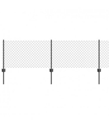 vidaXL Fence with Post Grey