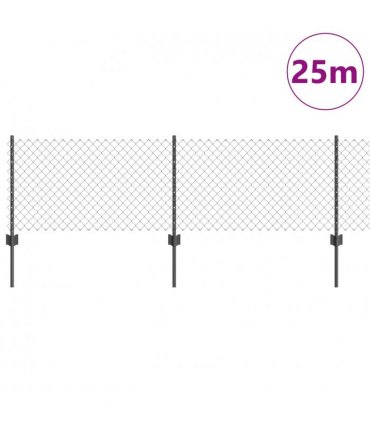 vidaXL Fence with Post Grey
