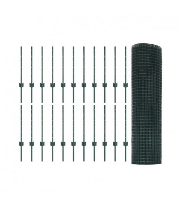 vidaXL Fence with Post Green