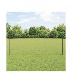 vidaXL Fence with Post Grey