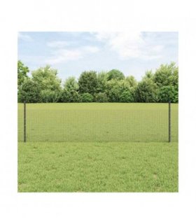 vidaXL Fence with Post Grey