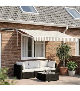 vidaXL Electric Retractable Awning Light Grey and White