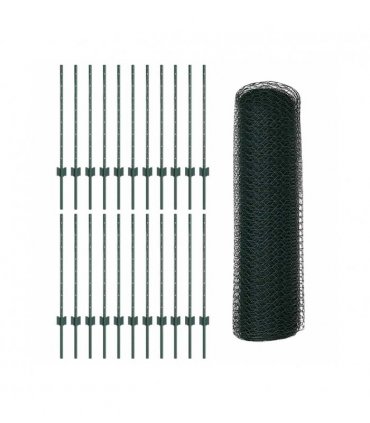 vidaXL Fence with Post Green
